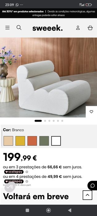 Nova Boucle sofa modular 3 lugares