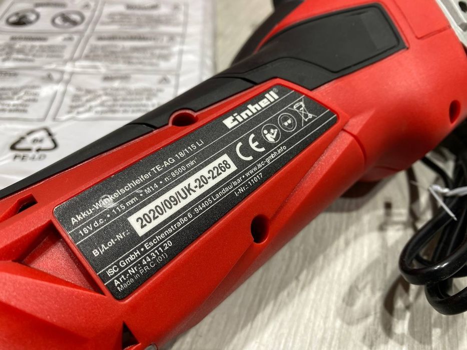 Кутова шліфмашина Einhell TE-AG 18/115 Li Solo / болгарка