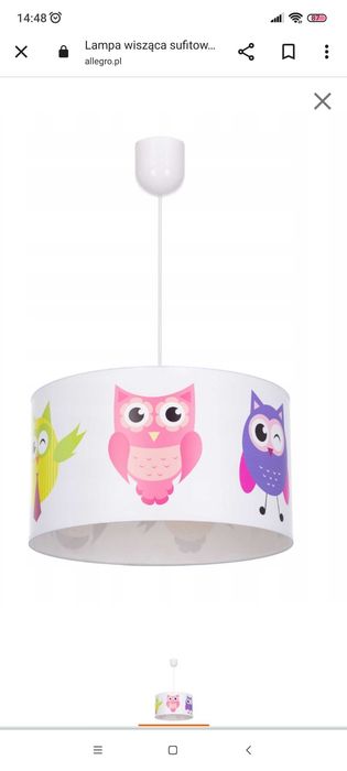 Lampa wisząca sufitowa sowy