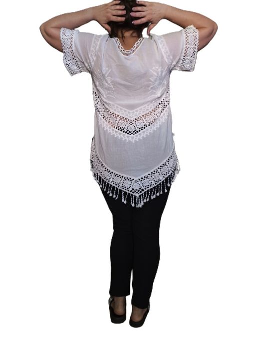 Nowa biała ażurowa bluzka roz. L-2XL