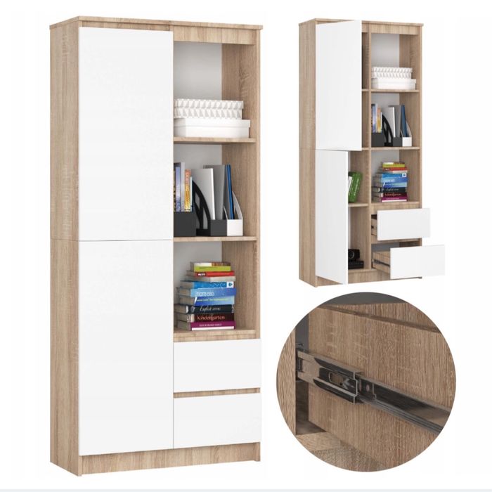 Szafa 3 sztuki/ regał z drzwiczkami i szufladami