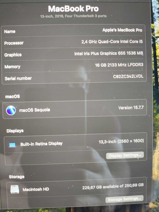 MacBook Pro 13” 2019 - Novo mas bateria precisa de substituição