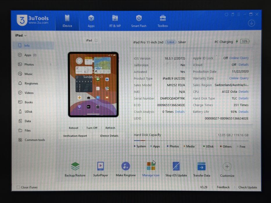 iPad Pro 11 2. gen. (A2228) - 128GB - faktura VAT 23%