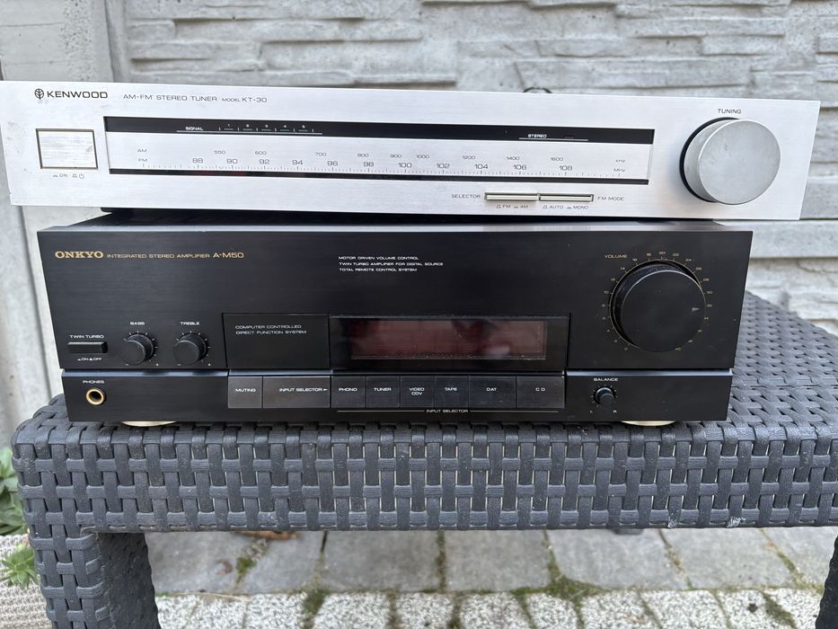 Wzmacniacz ONKYO + tuner radiowy KENWOOD