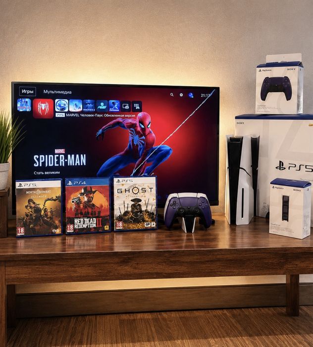PlayStation 5 Slim Blu-ray | Полный комплект | 2 DualSense | Идеальное состояние