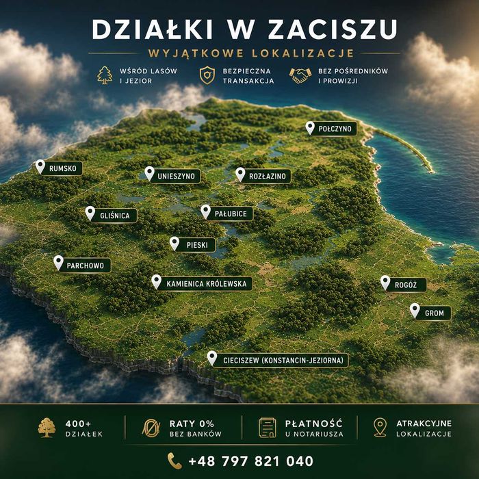 Działka budowlana na Pomorzu | zakup na raty bez kredytu bankowego