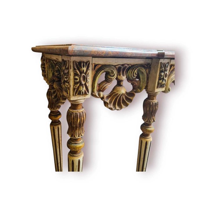 Consola c/ Espelho Estilo Rococó (Revival séc. XX) — Madeira Entalhada