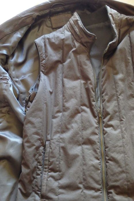 Casaco em pele com colete Massimo Dutti tamanho L