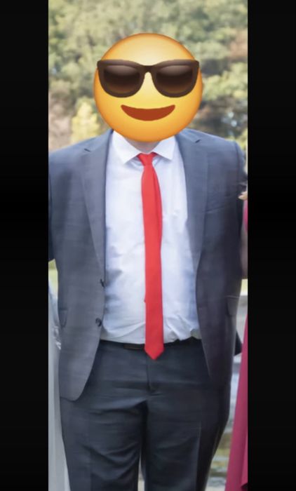 Szary garnitur wesele impreza