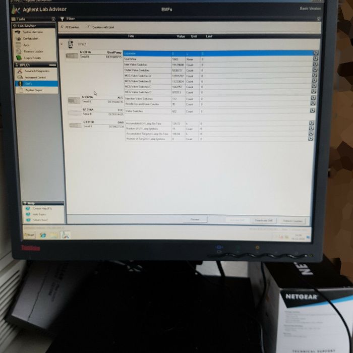 Agilent HP 1100 HPLC Cromatografia Liquida laboratório ChemStation