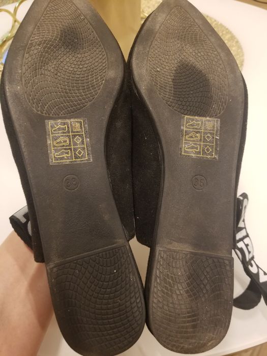 Buty czarne baleriny Love kokardą wyprzedaż  38