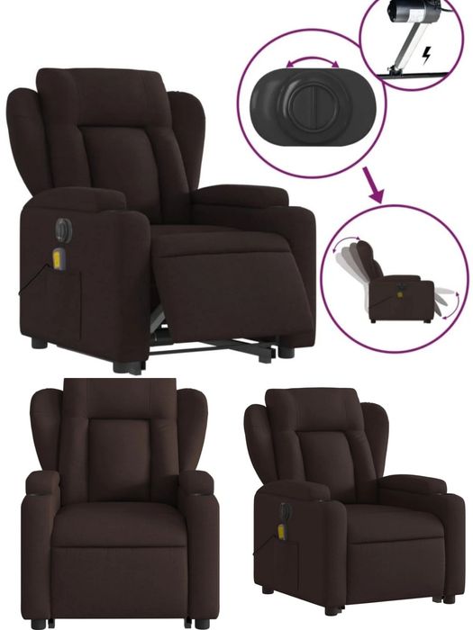 Podnoszony fotel masujący, elektryczny, rozkładany vidaXL