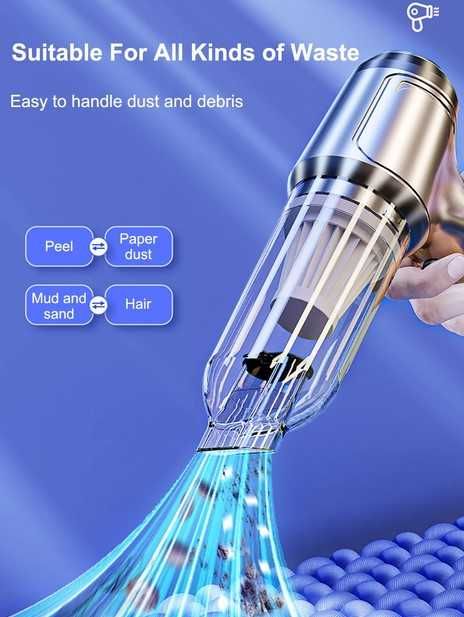 Aspirador / Soprador Filtro Lavável 95000PA P/Carro , Autocaravana