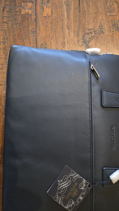 Torba skórzana na laptopa Witchen granatowa unisex