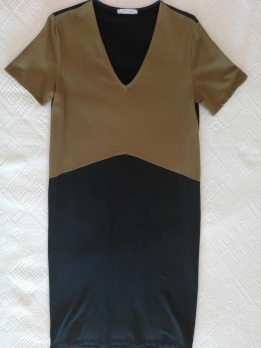Vestido preto e castanho Zara