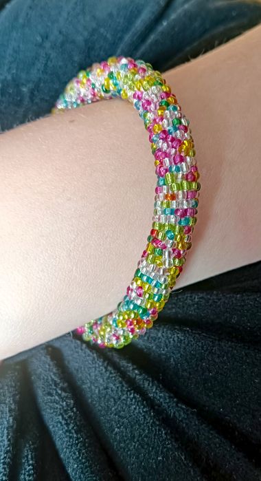 Bransoletka ze szklanych z koralików handmade