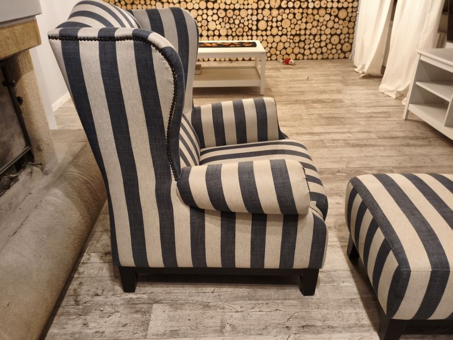 Duży  Wygodny fotel z podnóżkiem , szafy  tanio