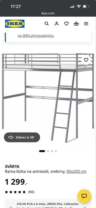 Łóżko na antresoli ikea