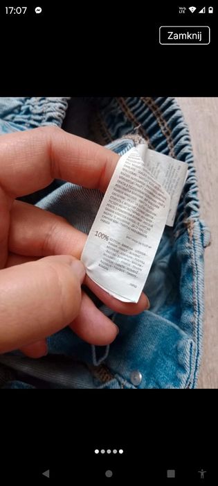 Jasnoniebieskie jeansy joggery paper bag