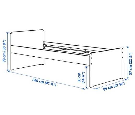 Łóżko IKEA SLAKT rama łóżka biały 90x200cm