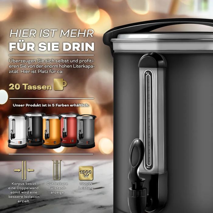 Tresko Czajnik do grzanego wina Grey6.8 L/1500W.