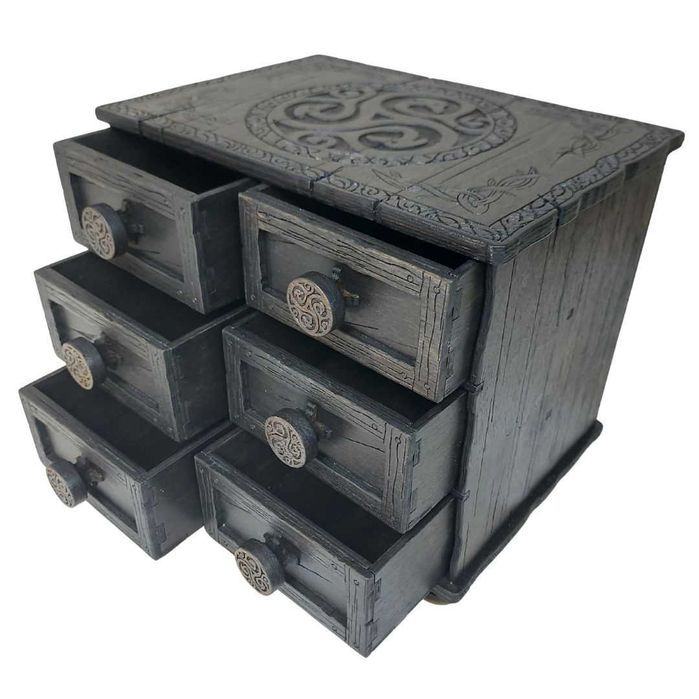 Szkatułka Na Biżuterię Duża Drewniana Mini Komoda z Szufladami Organiz