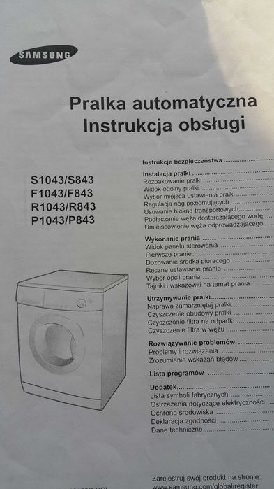 Pralka Samsung 1043/843