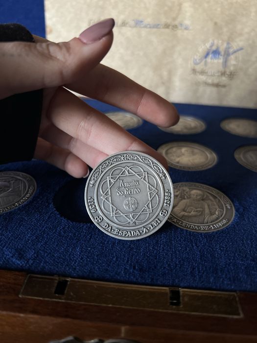 Coleção completa e rara de 18 medalhas em PRATA MACIÇA