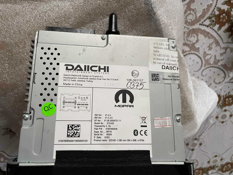 fabryczne Radio 2DIN Fiat Doblo DAIICHI Android Auto Car Play