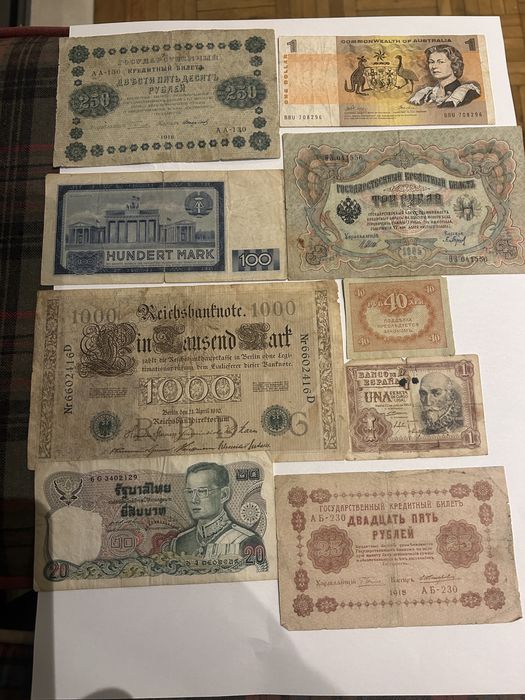 Conjunto notas antigas fora de circulação