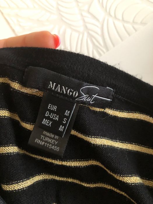 Sweter rozpinany Mango Suit r. M czarno zloty