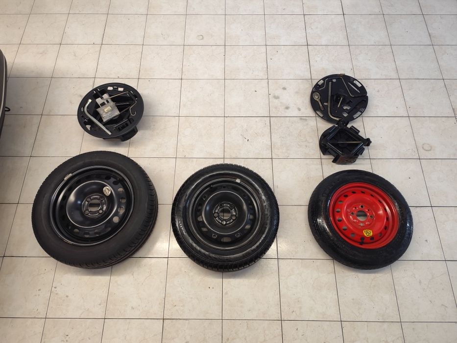 3 Rodas Suplentes Renault - VW - Fiat - Com Macaco e Ferramentas