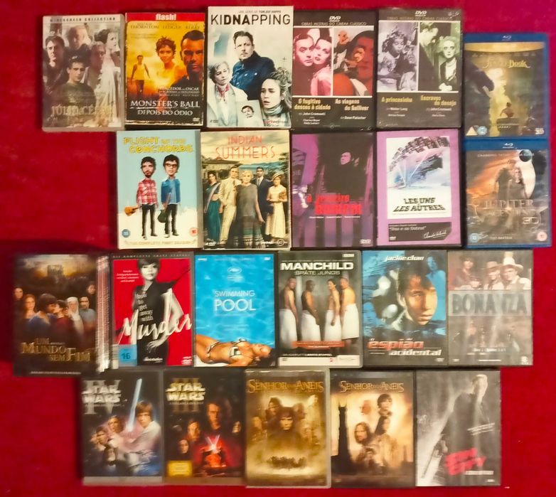 DVDs Hitchcock, Kubrick, Allo, Allo, Corto Maltese, Clássicos, Música: Doors, Cure, etc.