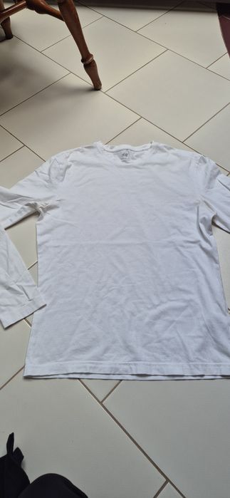 Biała bluzka.z długim rękawem M męska