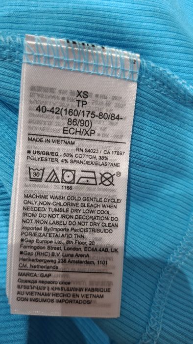 GAP top prążkowany bokserka z logo r.XXS/XS