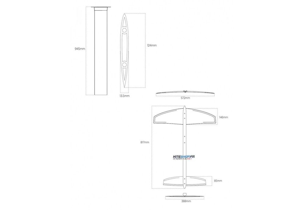 Hydrofoil Wing KITE foil freeride'owy Liquid Force FOIL Thruster