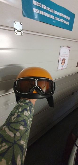 Kask orzeszek gogle retro