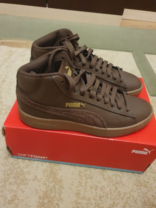 Хайтопи полуботіночки оригінал Puma в трендовому шоколадному кольорі