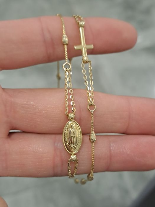 Śliczny złoty Różaniec Pr.585 45 cm Pełny Ocechowany