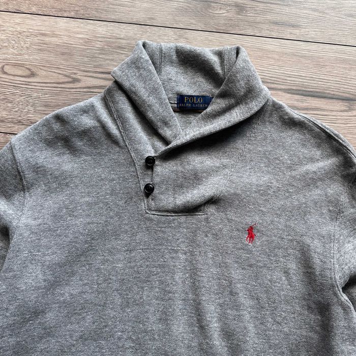 Bluza z golfem POLO RALPH LAUREN męska szara casual r. L
