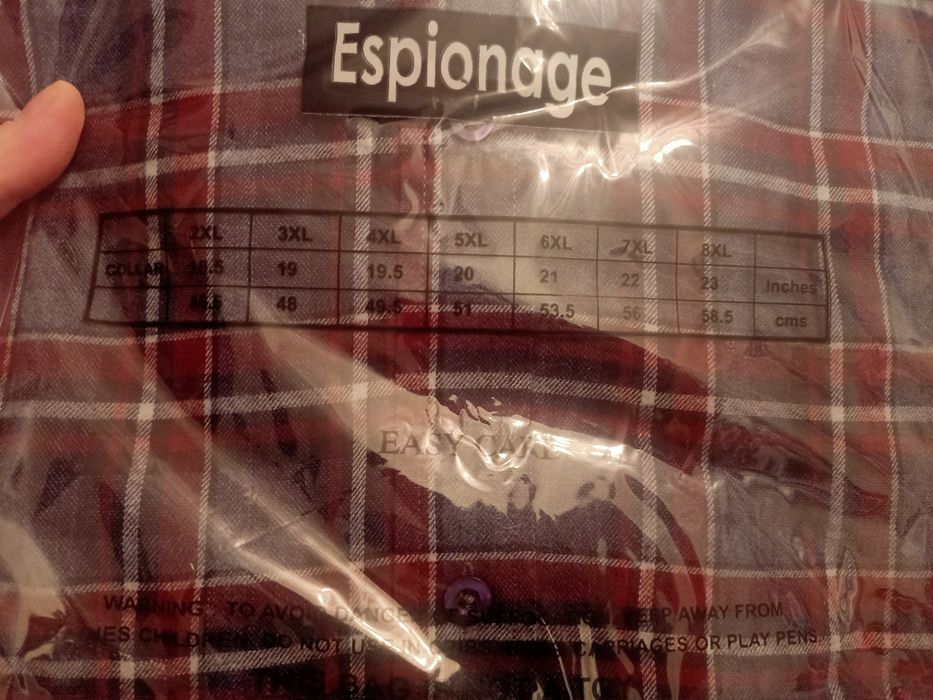 Koszula męska w kratę 3xl Espionage duża nowa