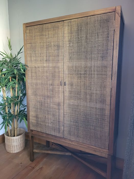 armario, estante,  prateleiras, bar, garrafeira,  area, rattan, rustico