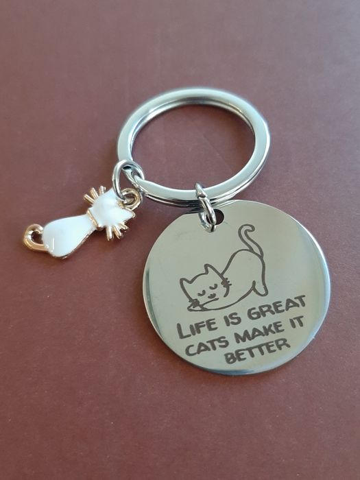Porta-chaves / Chaveiro em Aço Cats