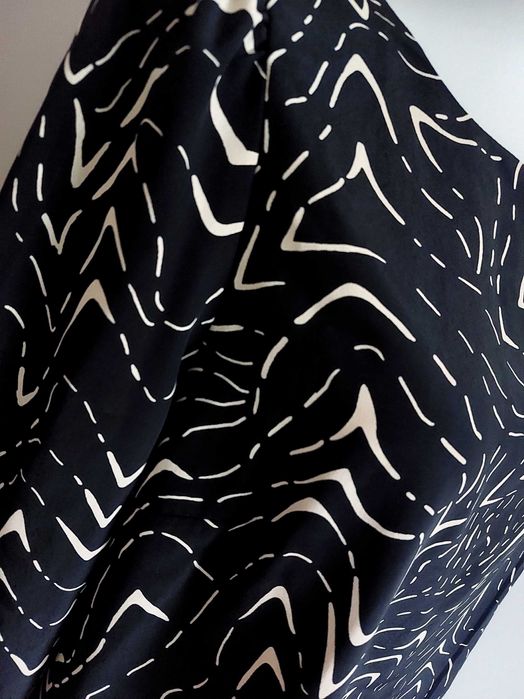 Bluzka koszula dlugi rekaw l xl czarna we wzorki