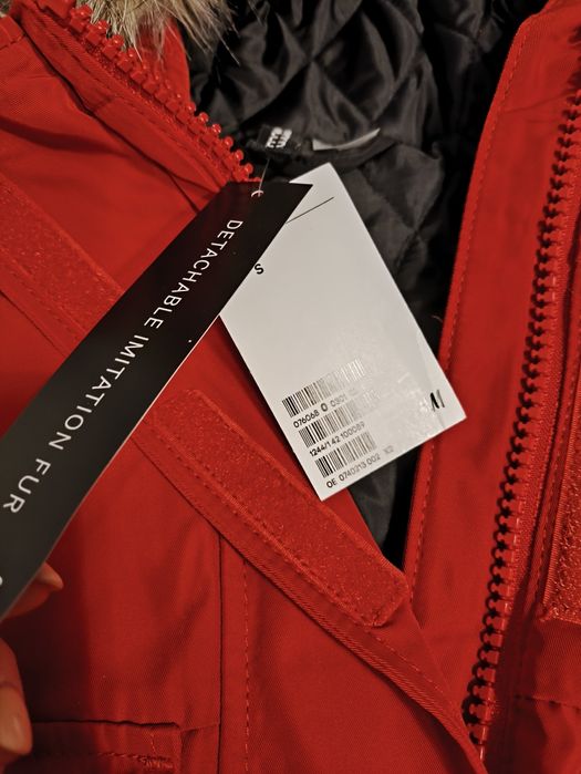 Kurtka puchowa zimowa damska , Płaszcz Parka rozmiar 36 S