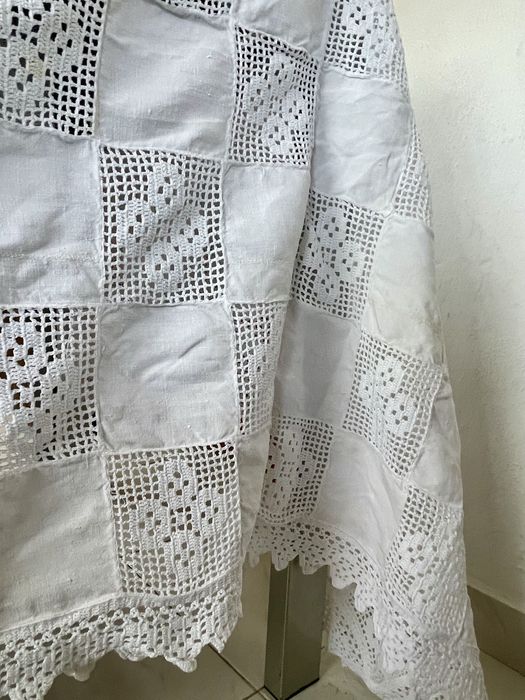 Toalha de Linho branca com renda