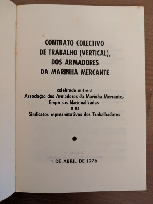 L " Contrato Colectivo Trabalho (Vertical) Armadores Marinha Mercante