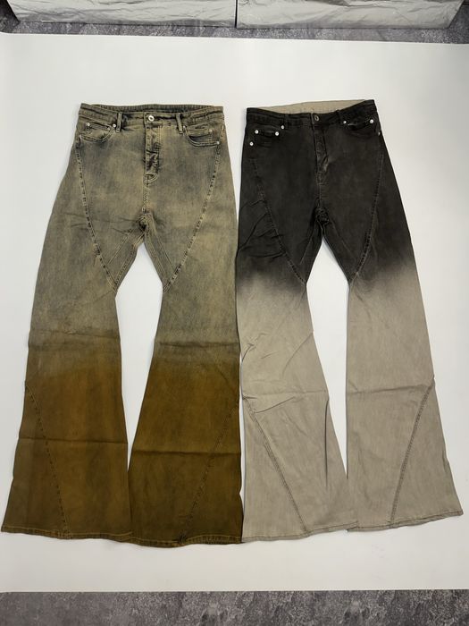 Rick Owens клеш джинси flared кльош джинсы штаны drkshdw синие черные