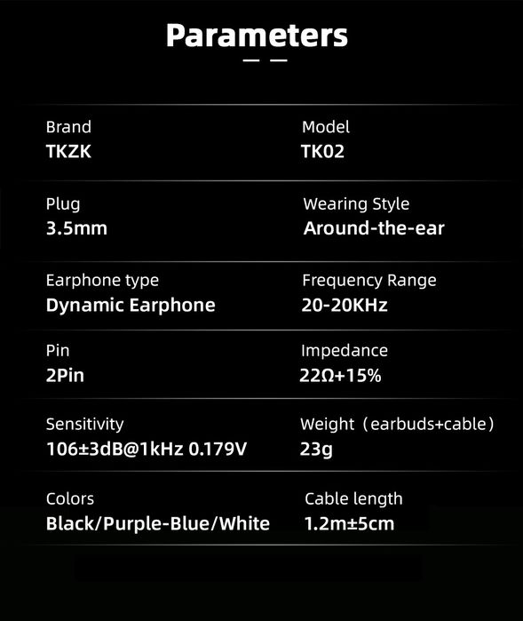 TKZK TK2 Słuchawki IEM Black Mic