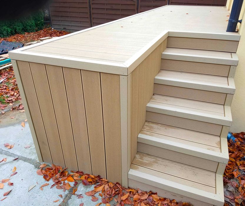 Taras drewniany, taras kompozytowy, renowacja tarasu.